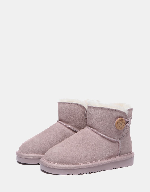 EVERAU - Australian Shepherd Ugg Nolan Kids Mini Button Cow Suede Upper UGG Boots