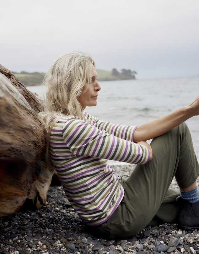 Seasalt - Seasalt Cornwall Multi Sailor 3/4 Sleeve Top Jersey