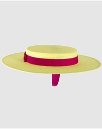Max Alexander - Yellow and Fuchsia Boater Hat