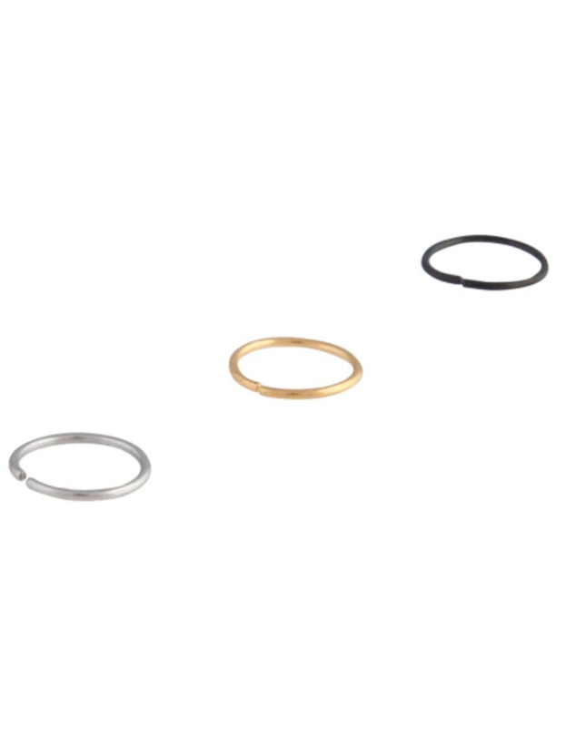 Lovisa - Mixed Metals Nose Ring Stud 6-Pack