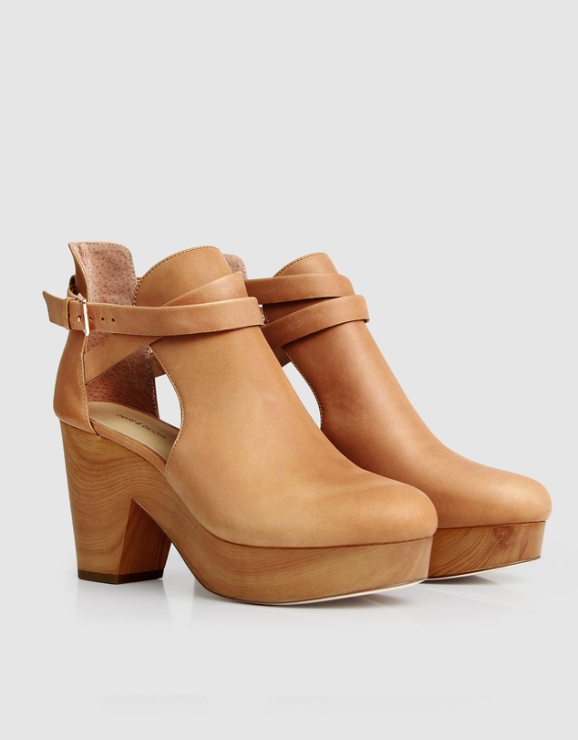 Belle & Bloom - Fearless Clog Ankle Boot - Tan