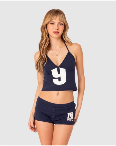 EDIKTED - Jordan V Neck Halter Top