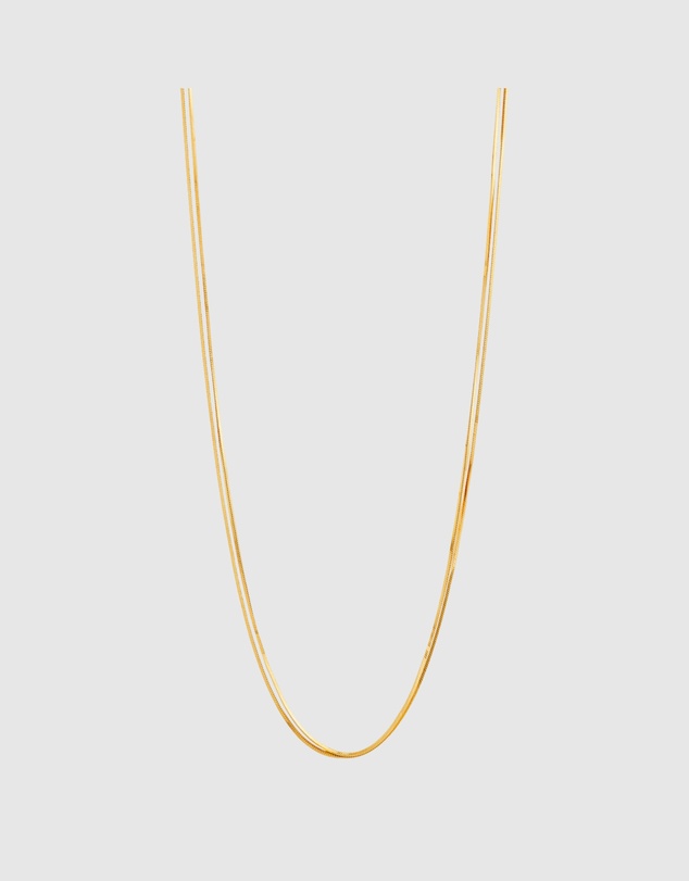 Najo - Mirage Yellow Gold Double Chain Necklace (45cm+ext)