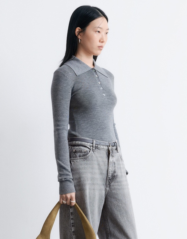 & Other Stories - Rib-Knit Merino Wool Polo Top