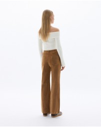 Dazie - Do Your Thing Faux Suede High Waisted Straight Leg Pants