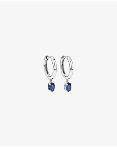 Michael Hill - Created Sapphire Drop Huggie Hoop Earrings in Sterling Silver