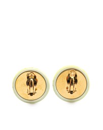 Pre-Loved by Azura Reborn - Pre-Loved Gold Plated and Resin CC Round Clip On Earrings