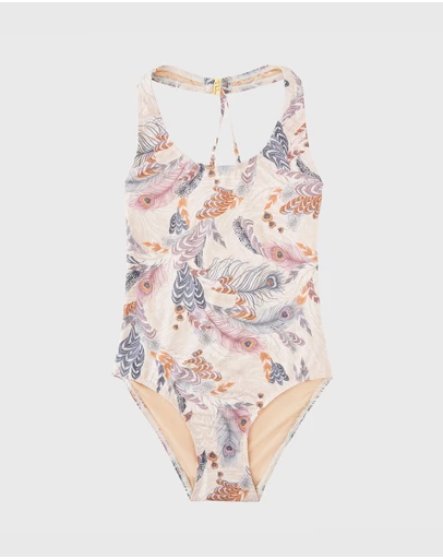 Aqua Blu Kids - Plumeria Cross Back One Piece - Teens
