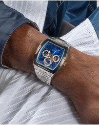 GUESS - Phoenix Silver Tone & Blue