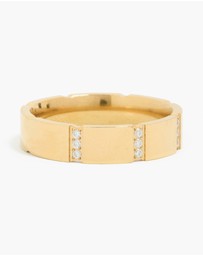 Lovisa - Waterproof Gold Plated Stainless Steel Cubic Zirconia Trio Stripe Ring