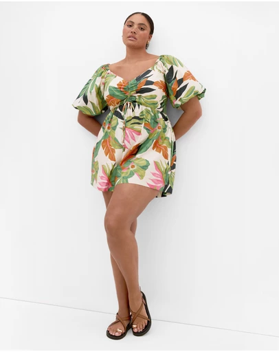 City Chic - Paradiso Print Playsuit