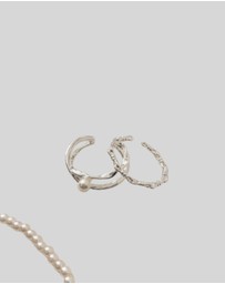KAJA Clothing - Pearl hollow rings 2pc