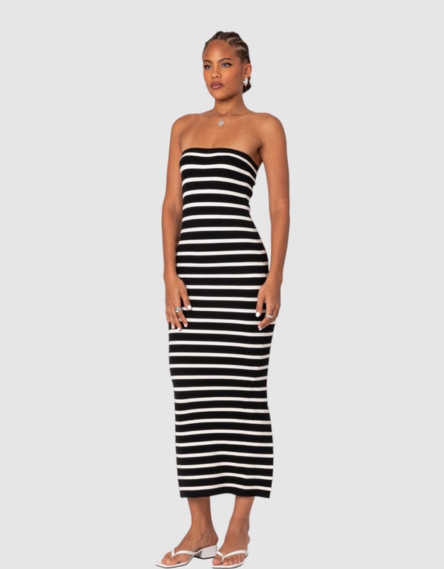 EDIKTED - Knit Back Slitted Maxi Dress