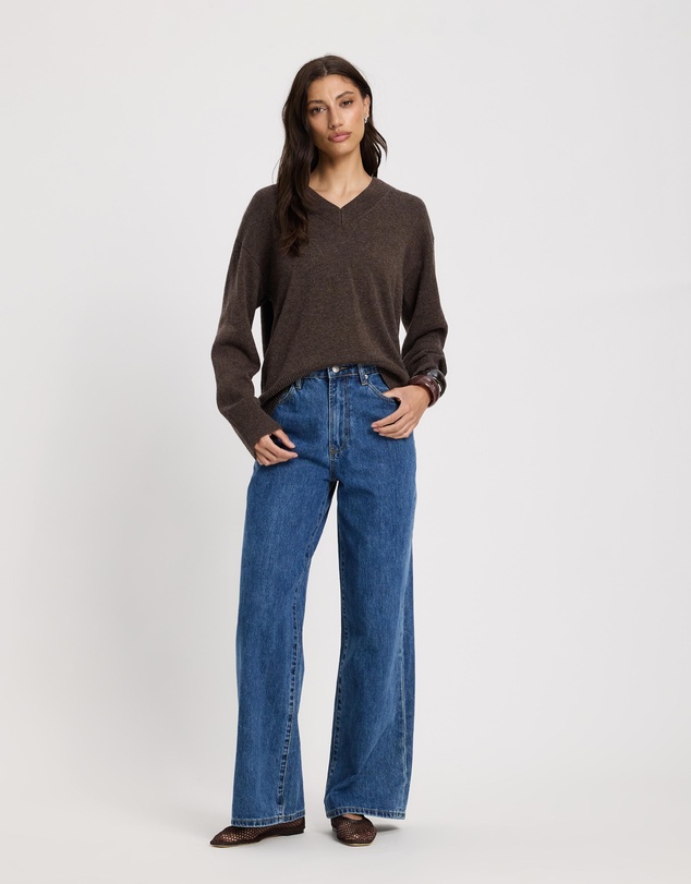 AERE - High Rise Wide Leg Jeans