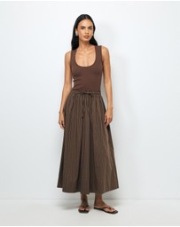AERE - Amiri Cotton Stripe Midi Dress