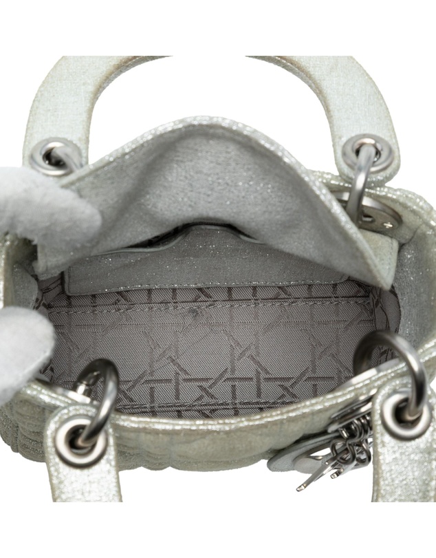 Pre-Loved by Azura Reborn - Pre-Loved Micro Metallic Calfskin Cannage Lady Dior