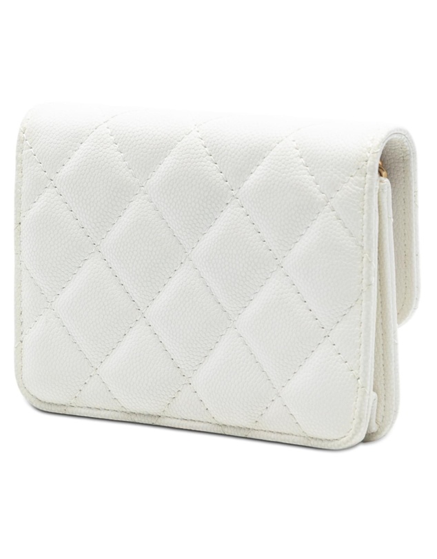 Pre-Loved by Azura Reborn - Pre-Loved CC Quilted Caviar Medallion Charm Clutch With Chain