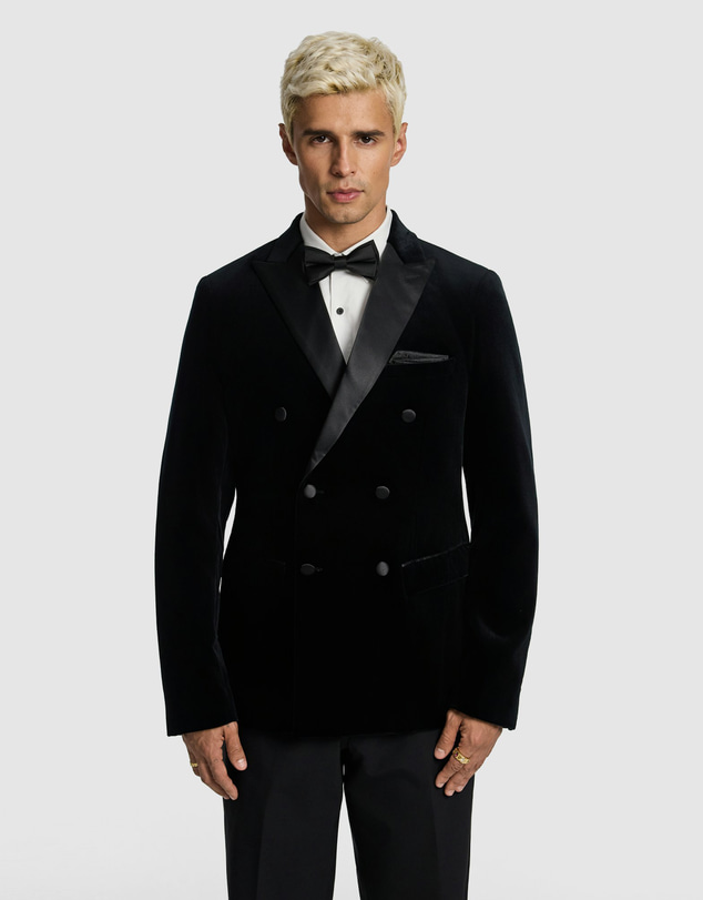 yd. - Benedict Double Breasted Velvet Blazer