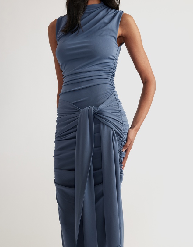 Decjuba - Robin Ruched Tie Maxi Dress