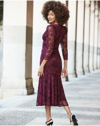Sosandar - Lace Twist Front Midi Dress