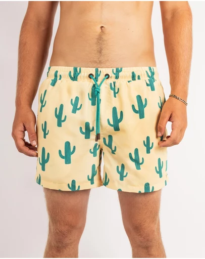 Skwosh - Cactus Jack Mens Swim Shorts in Yellow