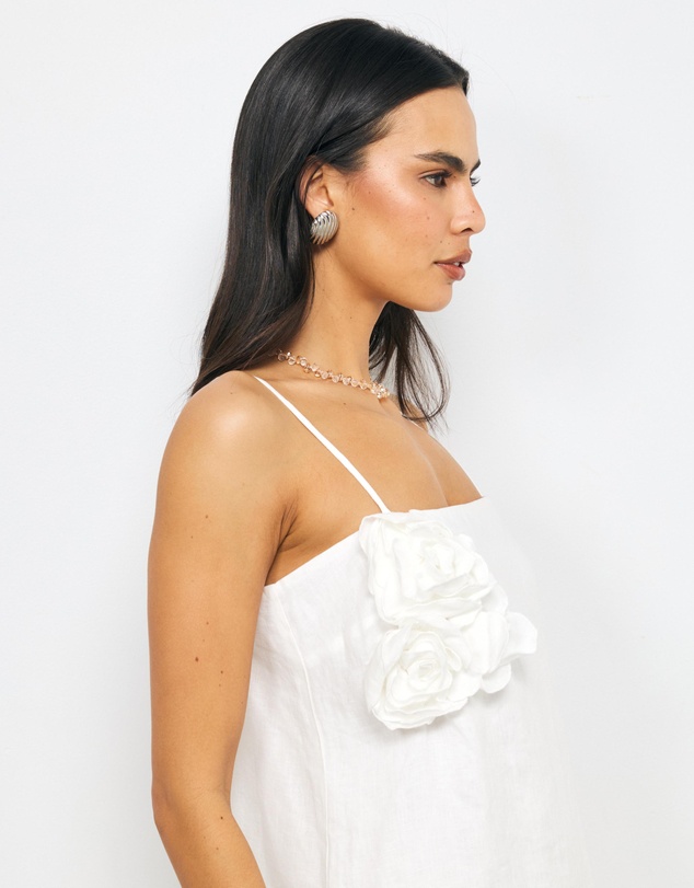 AERE - Mika Placement Flower Mini Dress
