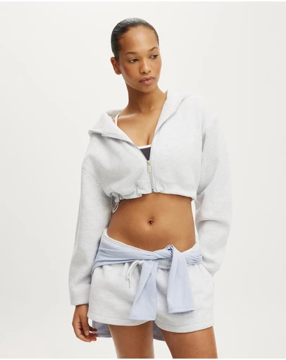 Cotton On Body Active - Plush Micro Cropped Zip Through