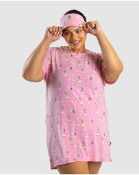 Bamboozld - Womens Champagne Bubbles Jersey Night-Tee