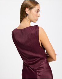 & Other Stories - Twist-Detail Satin Midi Dress