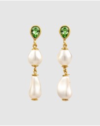 Elli Jewelry - Earrings Stud Pearl Drop 925 Sterling Silver Gold-Plated