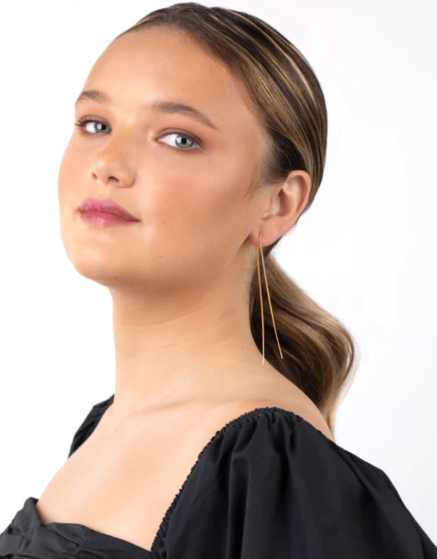 Lovisa - Gold Plated Sterling Silver Long Thread Through Earrings