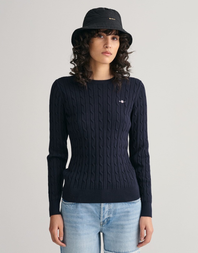 Gant - Stretch Cotton Cable Crew Neck Knit