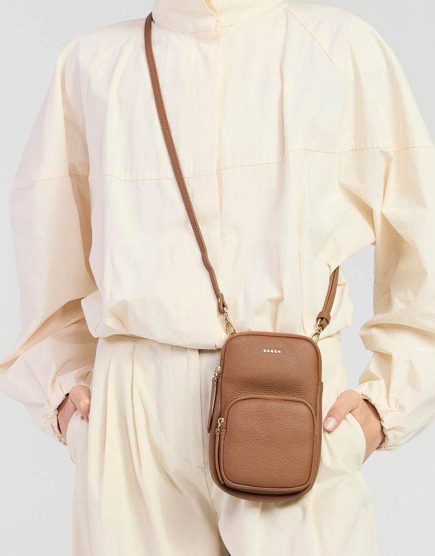 SABEN - Nikko Pocket Phone Sling Tan Luxe