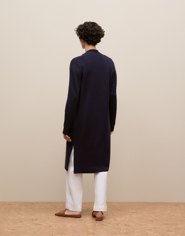 Trenery - Merino Longline Cardigan in Navy