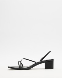 Atmos&Here - Dahlia Leather Strappy Block Heels