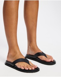Atmos&Here - Azure Leather Thong Sandals