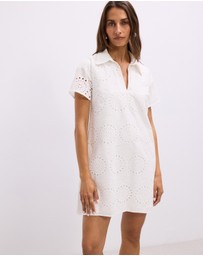 The Fated - Quinn Broderie Collared Mini Dress
