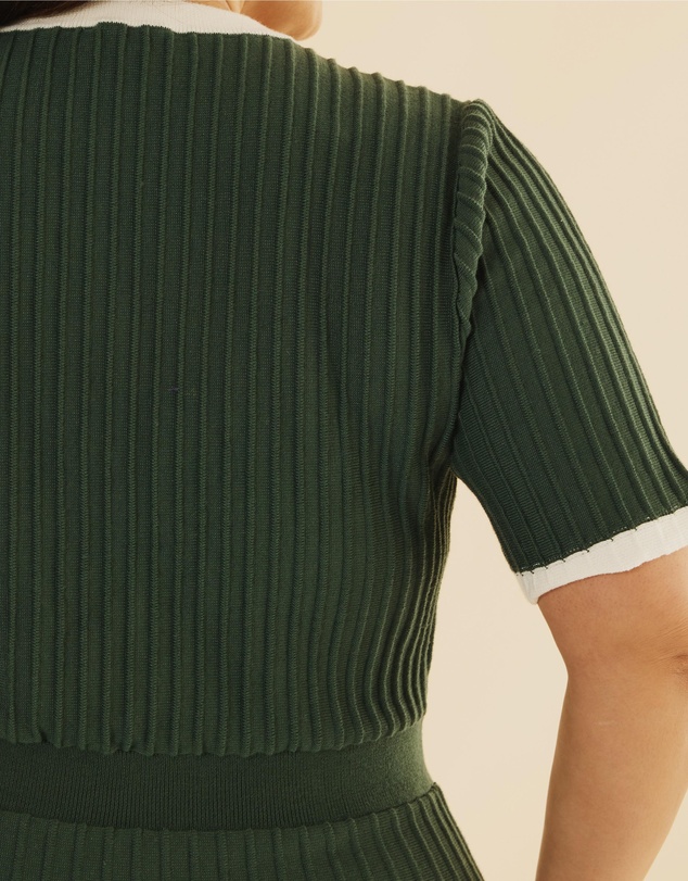 Atmos&Here Curvy - Kendra Contrast Knit Midi Dress