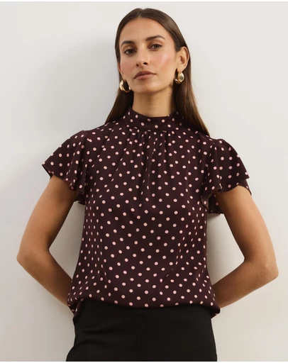 Atmos&Here - Fia Flutter Sleeve Blouse