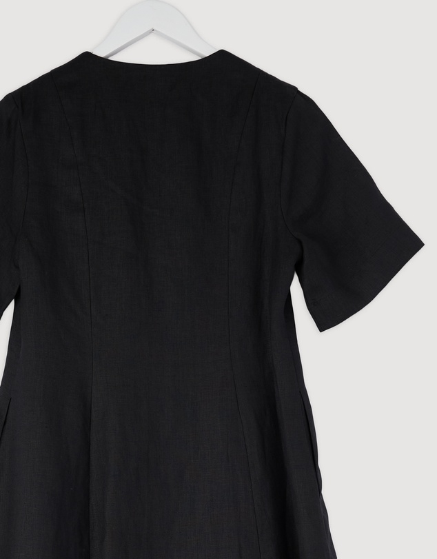 Revibe - Repaired AERE Rani Linen Midi Dress - AU 12