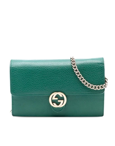 Pre-Loved by Azura Reborn - Pre-Loved Interlocking G Dollar Calfskin Wallet on Chain