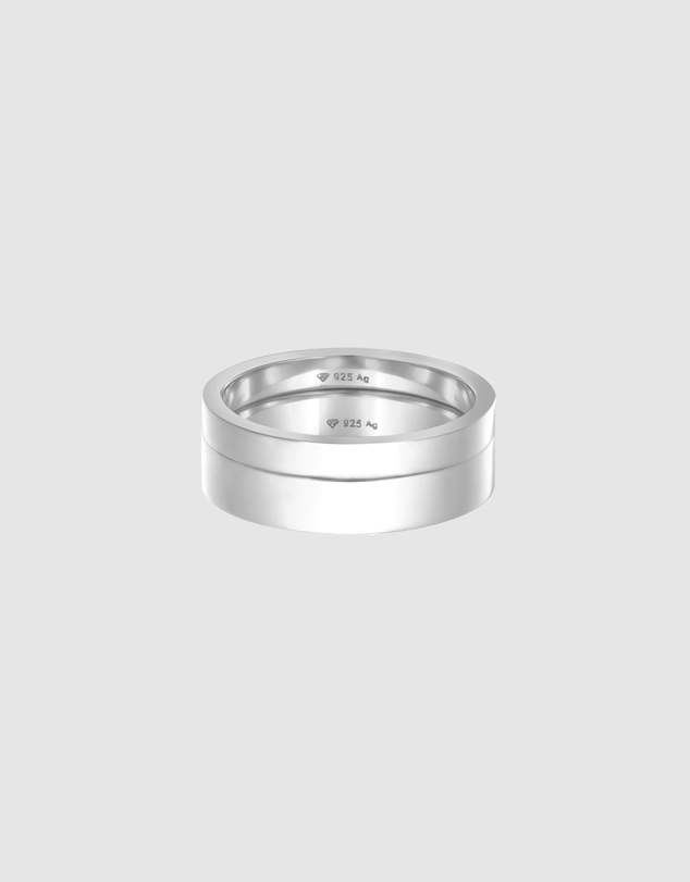 Kuzzoi - ICONIC EXCLUSIVE - Polished Band Ring Set in 925 Sterling Silver