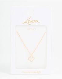 Lovisa - Gold Plated Sterling Silver Cubic Zirconia Flower Pendant Necklace
