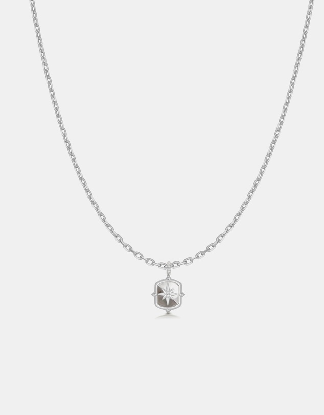 Ania Haie - Ania Haie Silver Colour-Block Mother of Pearl Star Necklace