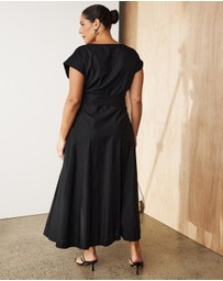 Atmos&Here Curvy - Lou Linen Blend Wrap Maxi Dress