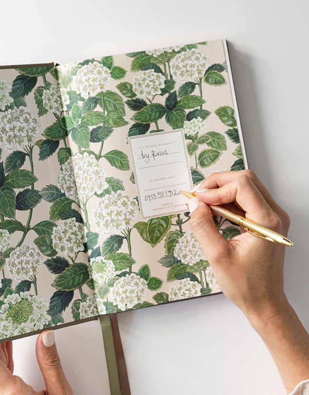 Bespoke Letterpress - Linen Bound Journal - Saltmarsh Green (Bullet Journal)
