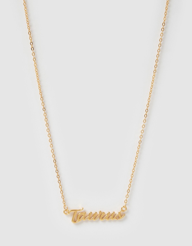 Izoa - Taurus Written Star Sign Necklace