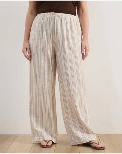 Atmos&Here Curvy - Tenley Wide Leg Drawstring Pants