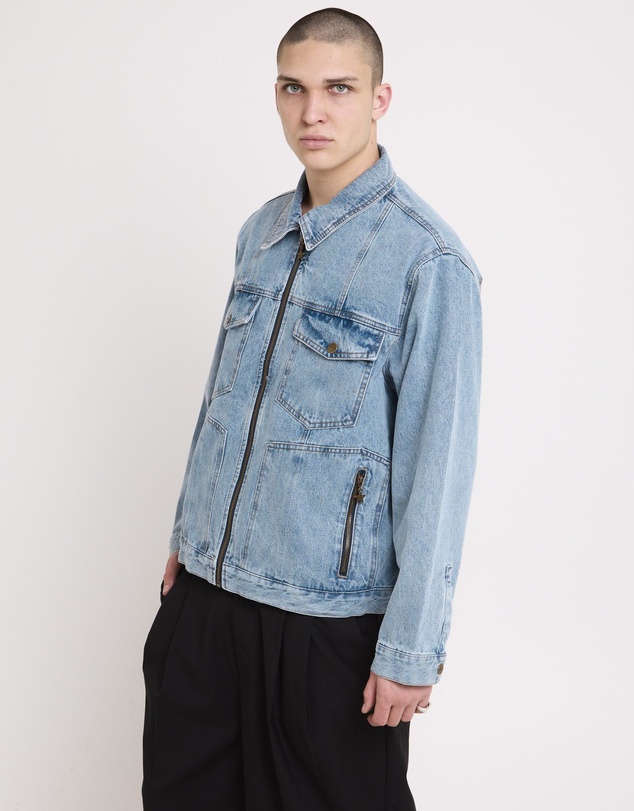 Insight - Halls Cropped Harrington Denim Jacket
