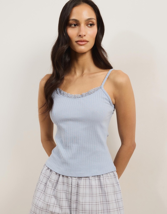Atmos&Here - Lily Check Short and Pointelle Cami Pyjama Set